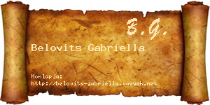 Belovits Gabriella névjegykártya